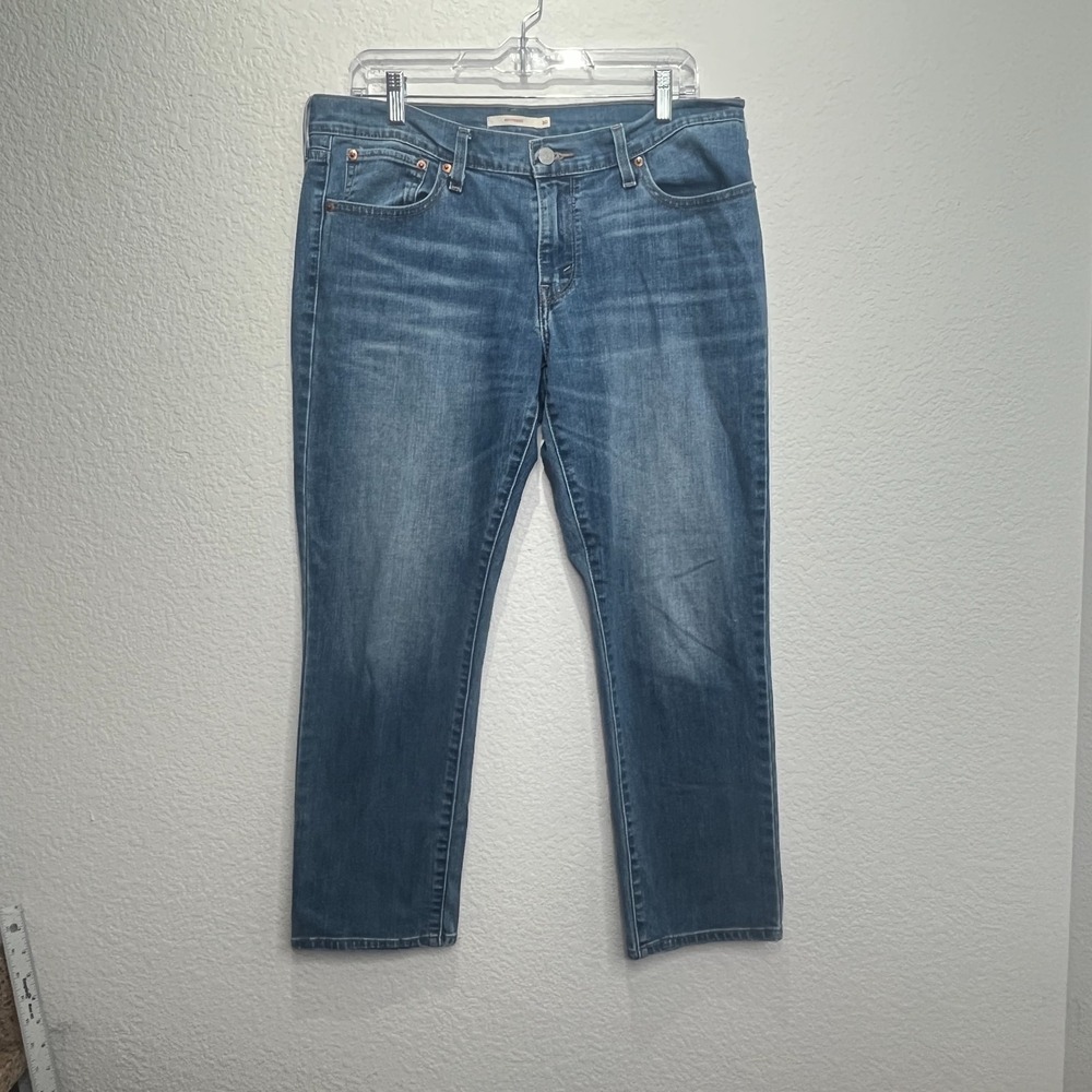 Levi's Boyfriend Tapered Jeans Womens 30 Blue Denim Stretch Mid Rise Relaxed Fit